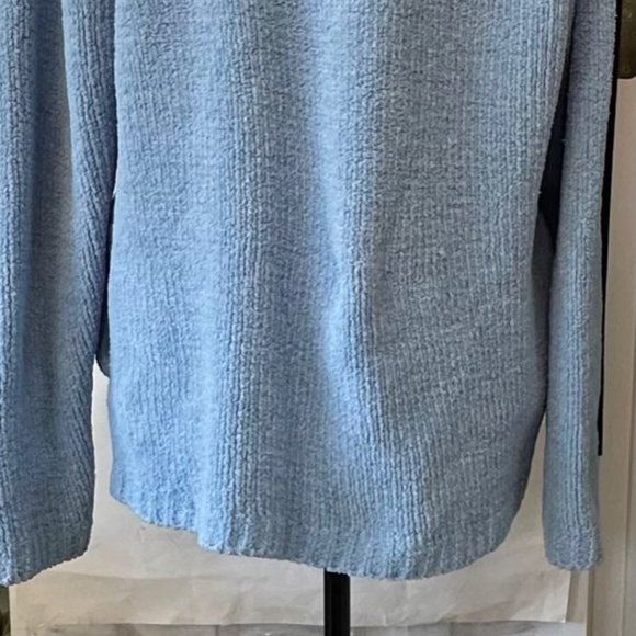 Lady's Knit Fleece Sweater Jacket, Zip, 2 Pckts, Golf Course Logo, Sky Blue, XL - Picture 4 of 4